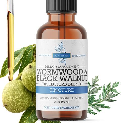 Organic Sweet Wormwood Liquid Drops - Natural Parasite Cleanse and Gut Detox Support for Adults - Vegan, Alcohol-Free, Made in USA, 2 Fl Oz in Saudi Arabia