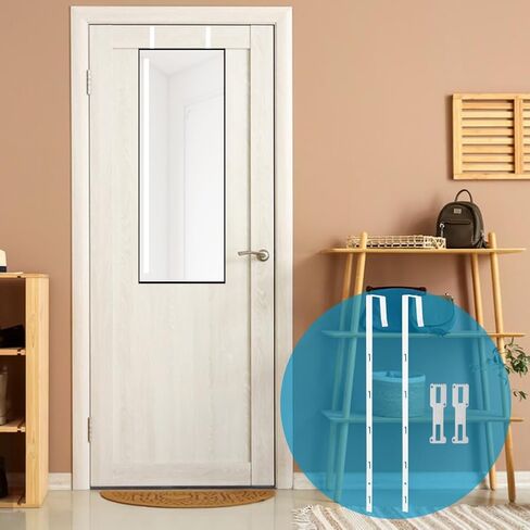 Over-The-Door Mirror Hanger, Adjustable Door Mirror Hanger with Protective Lining, 5 Position Height Over The Doors-Mirrors Hook, Mirrors Doors Hangers in Kuwait