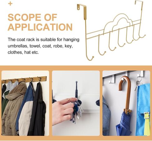 Amosfun Over the Door Hook Rack 16.53 Inch Coat Towel Bag Organizer Door Hanger for Bathroom Bedroom Storage in Kuwait
