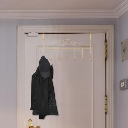Amosfun Over the Door Hook Rack 16.53 Inch Coat Towel Bag Organizer Door Hanger for Bathroom Bedroom Storage in Kuwait