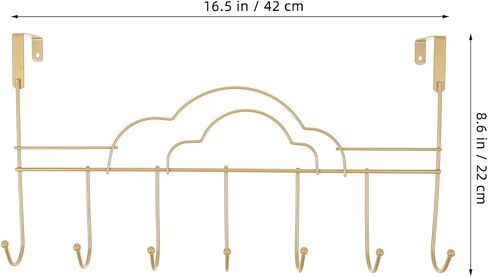 Amosfun Over the Door Hook Rack 16.53 Inch Coat Towel Bag Organizer Door Hanger for Bathroom Bedroom Storage in Kuwait