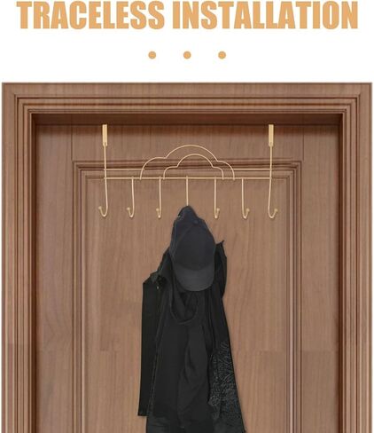 Amosfun Over the Door Hook Rack 16.53 Inch Coat Towel Bag Organizer Door Hanger for Bathroom Bedroom Storage in Kuwait