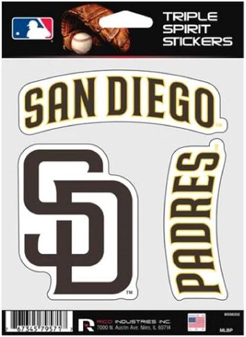 Rico MSS6202 Padres Triple Spirit Stickers, Multi, 5.75" x 6.25" in Kuwait