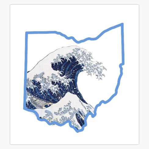 Blue Wave Ohio Sticker Vinyl Bumper Sticker Decal Waterproof 5" in Saudi Arabia