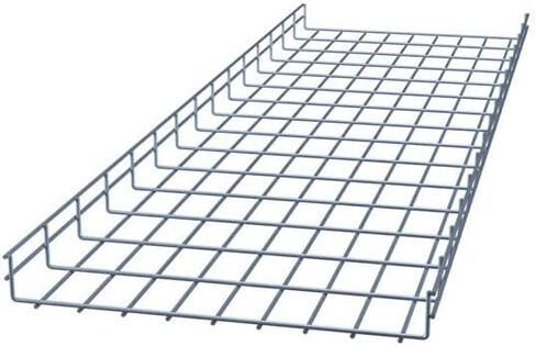 Wire Mesh Cable Tray, Electro Zinc Plated, Silver Steel, 1.97 x 17.72 x 59.06 inch, 2-Pack in Kuwait