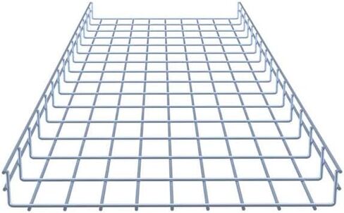 Wire Mesh Cable Tray, Electro Zinc Plated, Silver Steel, 1.97 x 17.72 x 59.06 inch, 2-Pack in Kuwait