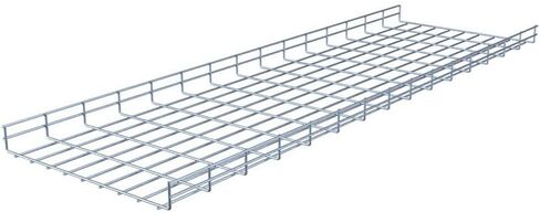 Wire Mesh Cable Tray, Electro Zinc Plated, Silver Steel, 1.97 x 17.72 x 59.06 inch, 2-Pack in Kuwait