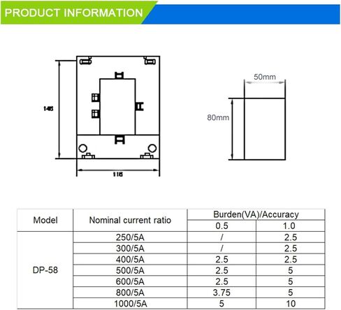 مستشعر التيار المتردد لمحول التيار المنفصل DP-58 300/5A in Kuwait