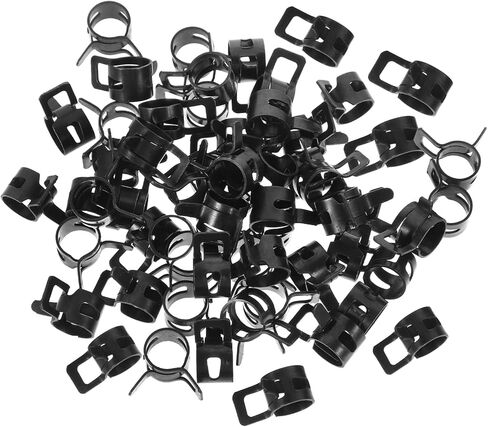 MAGICLULU 100pcs Spring Hose Clamps Band Type Fuel Line Vacuum Water Pipe Clamp Fastener with Steel Material for Industrial and Plumbing Use in Kuwait