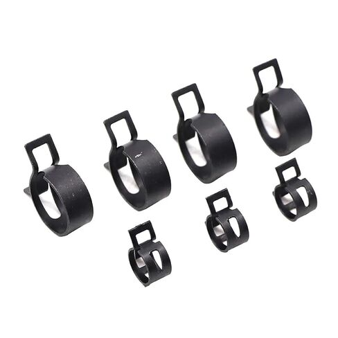 130PCS Spring Band Type Action Fuel Line Silicone Vacuum Hose Pipe Clamp Low Pressure Air Clip Fasteners Assortment Kit Black in Kuwait