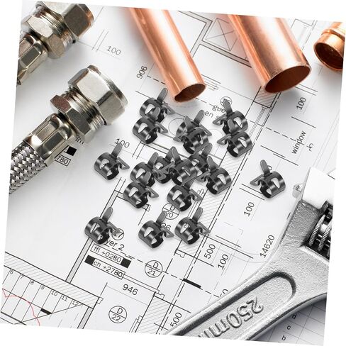 MAGICLULU 100pcs Spring Hose Clamps Band Type Fuel Line Vacuum Water Pipe Clamp Fastener with Steel Material for Industrial and Plumbing Use in Kuwait