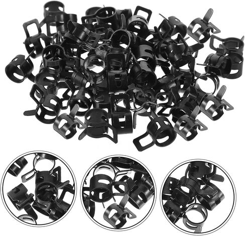 MAGICLULU 100pcs Spring Hose Clamps Band Type Fuel Line Vacuum Water Pipe Clamp Fastener with Steel Material for Industrial and Plumbing Use in Kuwait