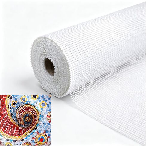 Mosaic Tile Mesh Sheets, 13 x 200 Inch Fiberglass Mosaic Backing Mesh for Crafts Wall Tile Making Art Projects (Non Sticky) in Kuwait