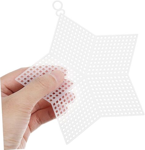 HORIALENCE 10Pcs DIY Plastic Mesh Sheets Star Shape 5.51X4.72In Clear Canvas for Embroidery Yarn Crafting Cross-Stitch Projects Versatile Plastic Needlepoint Mesh Material in Kuwait