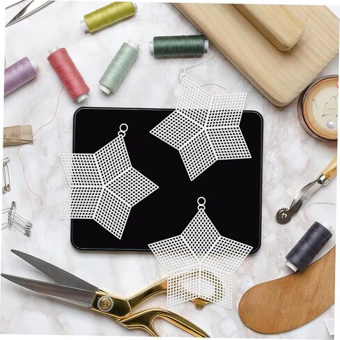 HORIALENCE 10Pcs DIY Plastic Mesh Sheets Star Shape 5.51X4.72In Clear Canvas for Embroidery Yarn Crafting Cross-Stitch Projects Versatile Plastic Needlepoint Mesh Material in Kuwait