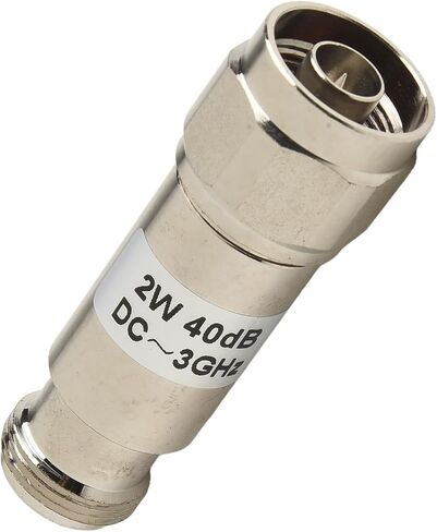 N Type Coaxial Attenuator 2W DC-3GHz 50 Ohm Male to Female Fixed RF Signal Reducer Copper Plated Silver Adjustable 1dB-50dB for Test and Measurement(5dB) in Kuwait