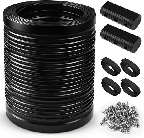 Bunk Wrap Kit Roll 24ft with Endcaps for Boat Trailer, 2"x6" Waterproof PE Synthetic Bunk Cover Replaces Carpet, Black in Kuwait