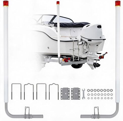 GarveeTech Adjustable Boat Trailer Guide Poles, Rustproof Galvanized Steel Trailer Guide-Ons with PVC Protection, Universal for Ski Boats, Fishing Boats, Sailboat Trailers in Kuwait