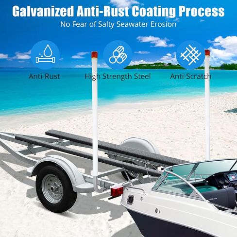 GarveeTech Adjustable Boat Trailer Guide Poles, Rustproof Galvanized Steel Trailer Guide-Ons with PVC Protection, Universal for Ski Boats, Fishing Boats, Sailboat Trailers in Kuwait