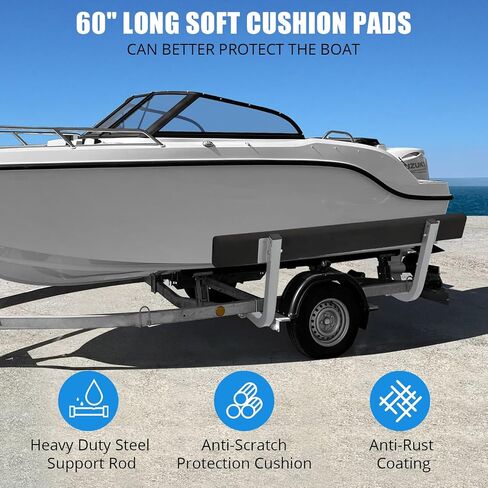 Boat Trailer Guide Poles Set, Adjustable 40"-43" Galvanized Steel Guide Posts with PVC Tubes, 2PCS Trailer Guides for Ski, Fishing, Sailboats, l & π Type Variants in Kuwait