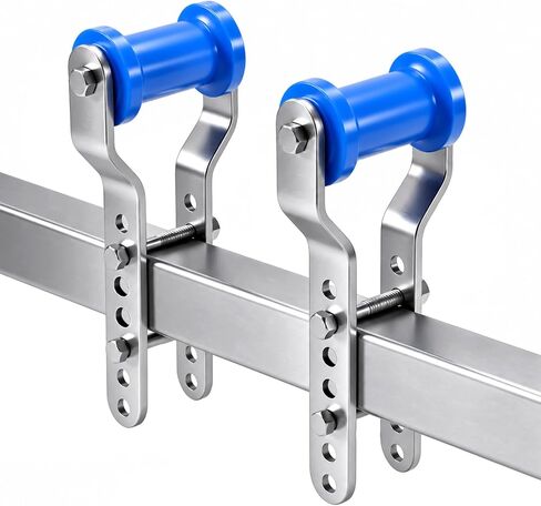 BBTO 2 Pack 4" Boat Trailer Rollers with Brackets, Blue Adjustable Keel Roller Assembly Kit, Galvanized Steel Bracket with Bolts, Fits 2" Trailer Tongue Frame in Kuwait
