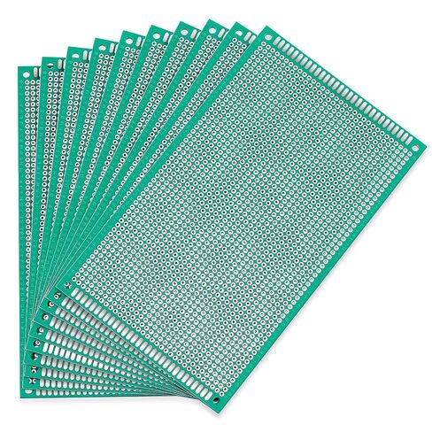 Tellegloww 10 قطع 9 × 15 سم لوحة PCB لوحة دوائر خضراء من جانب واحد مجموعة نموذج أولي عالمي لمشاريع الإلكترونيات التي تصنعها بنفسك تنطبق على مشاريع اللحام، لا توجد آثار مخفية، صديقة للمبتدئين in Kuwait