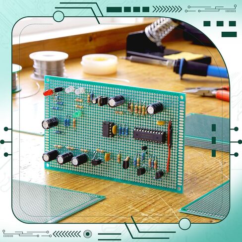 Tellegloww 10 قطع 9 × 15 سم لوحة PCB لوحة دوائر خضراء من جانب واحد مجموعة نموذج أولي عالمي لمشاريع الإلكترونيات التي تصنعها بنفسك تنطبق على مشاريع اللحام، لا توجد آثار مخفية، صديقة للمبتدئين in Kuwait