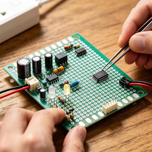 12 PCS 5x7cm FR4 Double Side Prototype PCB Board, Perf Board | Stripboard, Prototype PCB Tinned Universal Breadboard for DIY Electronics Projects Apply to Soldering Projects in Kuwait