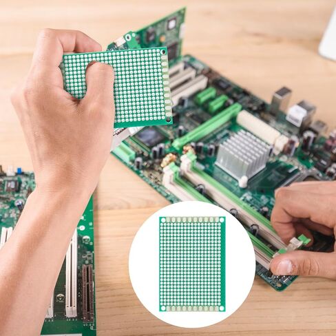 12 PCS 5x7cm FR4 Double Side Prototype PCB Board, Perf Board | Stripboard, Prototype PCB Tinned Universal Breadboard for DIY Electronics Projects Apply to Soldering Projects in Kuwait