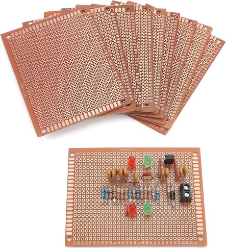 10 Pcs PCB Board Prototype Kit 90mm x 70mm Circuit Board Copper Strip Boards 744 Holes Perfboard Universal Printed Circuit Breadboard for DIY Soldering Electronic Experiment Projects in Kuwait