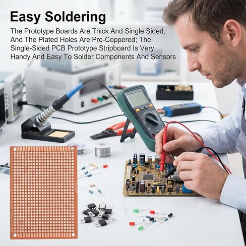 10 Pcs PCB Board Prototype Kit 90mm x 70mm Circuit Board Copper Strip Boards 744 Holes Perfboard Universal Printed Circuit Breadboard for DIY Soldering Electronic Experiment Projects in Kuwait