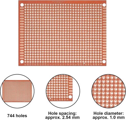 10 Pcs PCB Board Prototype Kit 90mm x 70mm Circuit Board Copper Strip Boards 744 Holes Perfboard Universal Printed Circuit Breadboard for DIY Soldering Electronic Experiment Projects in Kuwait