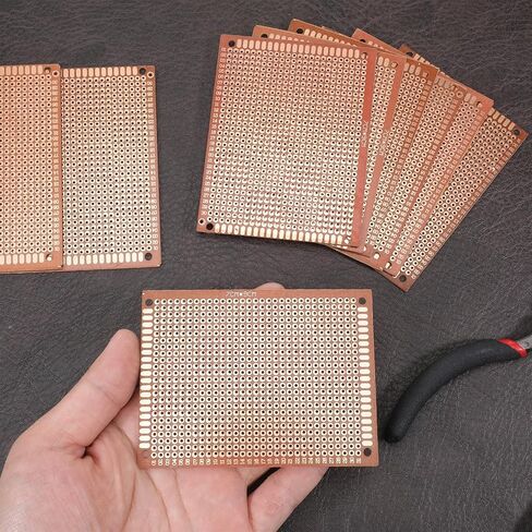 10 Pcs PCB Board Prototype Kit 90mm x 70mm Circuit Board Copper Strip Boards 744 Holes Perfboard Universal Printed Circuit Breadboard for DIY Soldering Electronic Experiment Projects in Kuwait