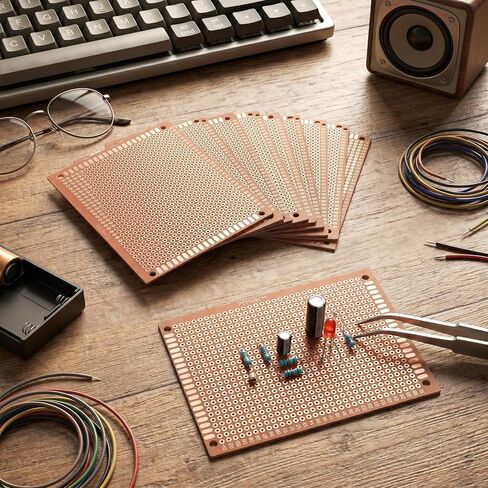 10 Pcs PCB Board Prototype Kit 90mm x 70mm Circuit Board Copper Strip Boards 744 Holes Perfboard Universal Printed Circuit Breadboard for DIY Soldering Electronic Experiment Projects in Kuwait