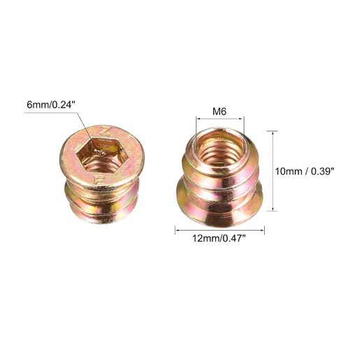 الأثاث الخشبي M6x10mm الخيوط إدراج المكسرات واجهة عرافة المقبس محرك 20 قطعة in Kuwait
