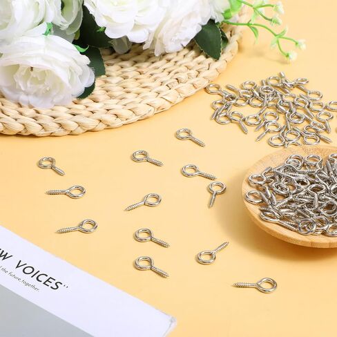 1000 Pack 1 Inch Small Screw Eye, Metal Eye Shape Screw Hook Self Tapping Screw Hook Ring, Hanging Hooks Eyebolt Ring Zinc Plated in Kuwait