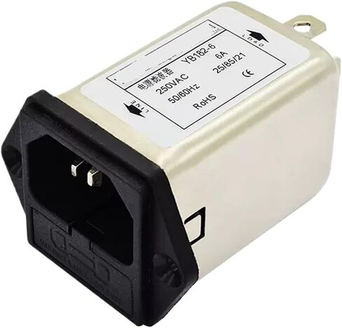 YB182-1A/3A/6A/10A Socket + Double Insurance Power Filter 220V/250V(Yb182-6a) in Saudi Arabia