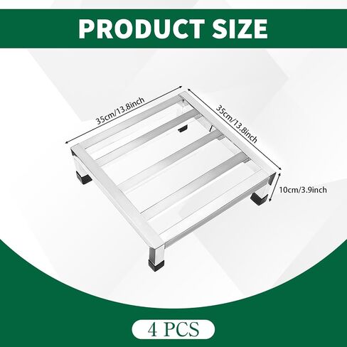 4 Pcs Dunnage Rack 13.8X 13.8 x 3.9in Stainless Steel Dunnage Rack 2000 LBS Storage Shelves for Restaurant Kitchens Shop Commercial Food Service in Kuwait