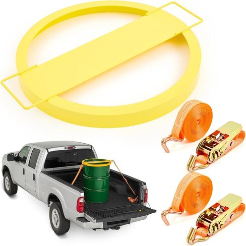 Zonon Steel Drum Tie Down for 55 Gallon Bucket 1 Steel Drum Securing Lid and 2 Pack Adjustable Ratchet Strap Transporting 55 Gallon Drums in Kuwait