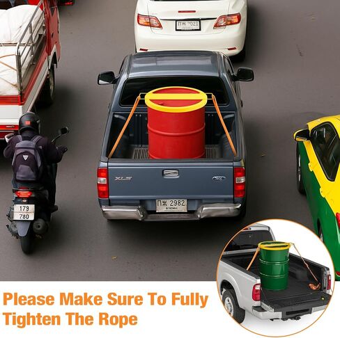 Zonon Steel Drum Tie Down for 55 Gallon Bucket 1 Steel Drum Securing Lid and 2 Pack Adjustable Ratchet Strap Transporting 55 Gallon Drums in Kuwait