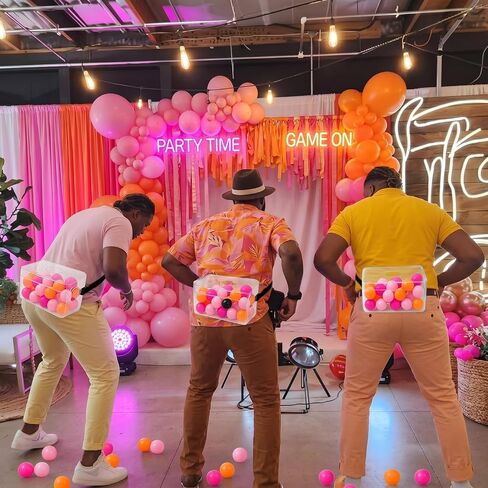 4 مجموعات من كرات الهزاز باللونين الوردي والبرتقالي، مجموعة كرات اهتزاز Twerking لحفلات الغروب، تتضمن 120 كرة تنس طاولة، و4 صناديق اهتزاز حزامية، و4 أحزمة لحفلات استقبال المولود الجديد in Kuwait