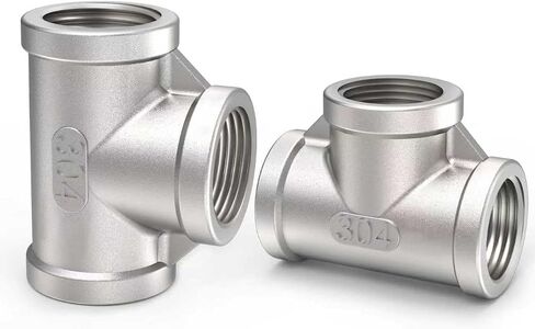 ChillWaves 304 Stainless Steel Pipe Fitting, Tee 1" x 1" x 1" NPT Female Thread Adapter(2-PACK) in Kuwait