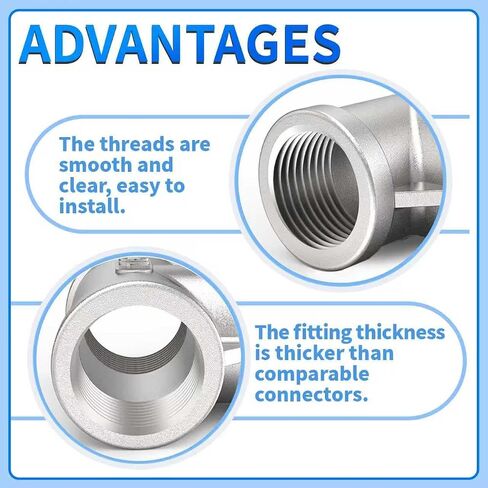 ChillWaves 304 Stainless Steel Pipe Fitting, Tee 1" x 1" x 1" NPT Female Thread Adapter(2-PACK) in Kuwait