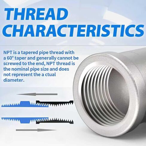 ChillWaves 304 Stainless Steel Pipe Fitting, Tee 1" x 1" x 1" NPT Female Thread Adapter(2-PACK) in Kuwait