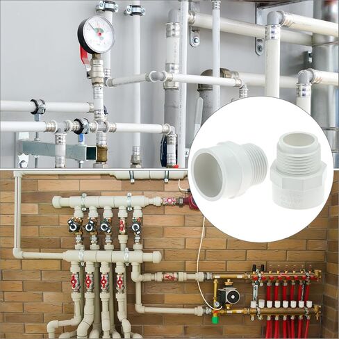 QWORK 10 Pcs 3/4 Inch PVC Fittings Male Adapter, Socket x Male Pipe Thread, 2 Way PVC Pipe Coupling in Kuwait