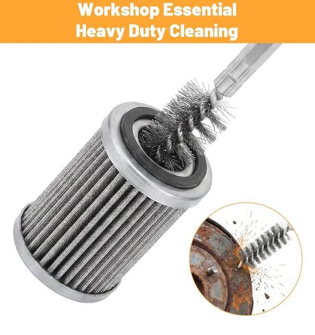 6 Pcs Wire Brush for Drill, Stainless Steel Bore Brush for Drill Attachment with 1/4" Hex Shank, 8-19mm Sizes for Rust & Pipe Cleaning in Kuwait