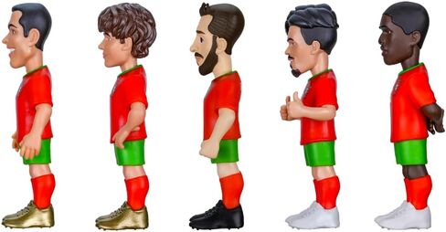 Minix Portugal National Team Soccer Figurines 5-Pack | Ronaldo Bruno Fernandes Bernardo Silva Vitinha Nuno Mendes | Official 7cm Collectible Figures in Kuwait