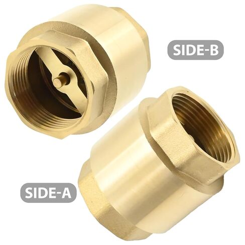 Brass in-Line Spring Check Valve DN32 1-1/4" Female Thread, One Way Back Flow Preventer Check Valve for Garden Hose Most Pumps Irrigation Systems in Kuwait