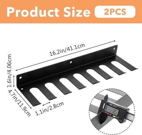 2 Pack Home Gym Storage Rack Wall Mount 8 Prongs Heavy Duty Gym Storage Organizer for Resistance Bands Lifting Belts Jump Ropes Barbells Foam Rollers Accessories in Kuwait