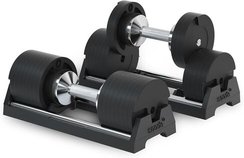 SNODE AD80 Drop Proof 80 lbs Adjustable Dumbbell Set -Adjustable Weights with Cast Iron Plates and Cradle, Knurled Handle, Fast Adjust, Compact Home Gym Equipment for Bench & Press in Kuwait